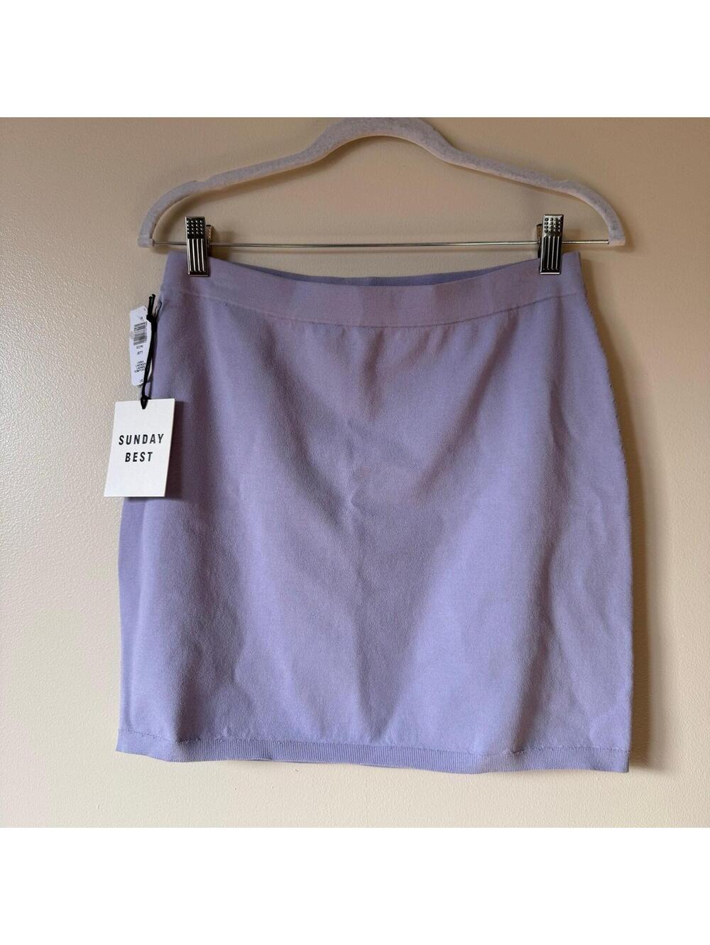 Aritzia Sunday Best Jett Mini Skirt Lavender Knit Size Large NWT